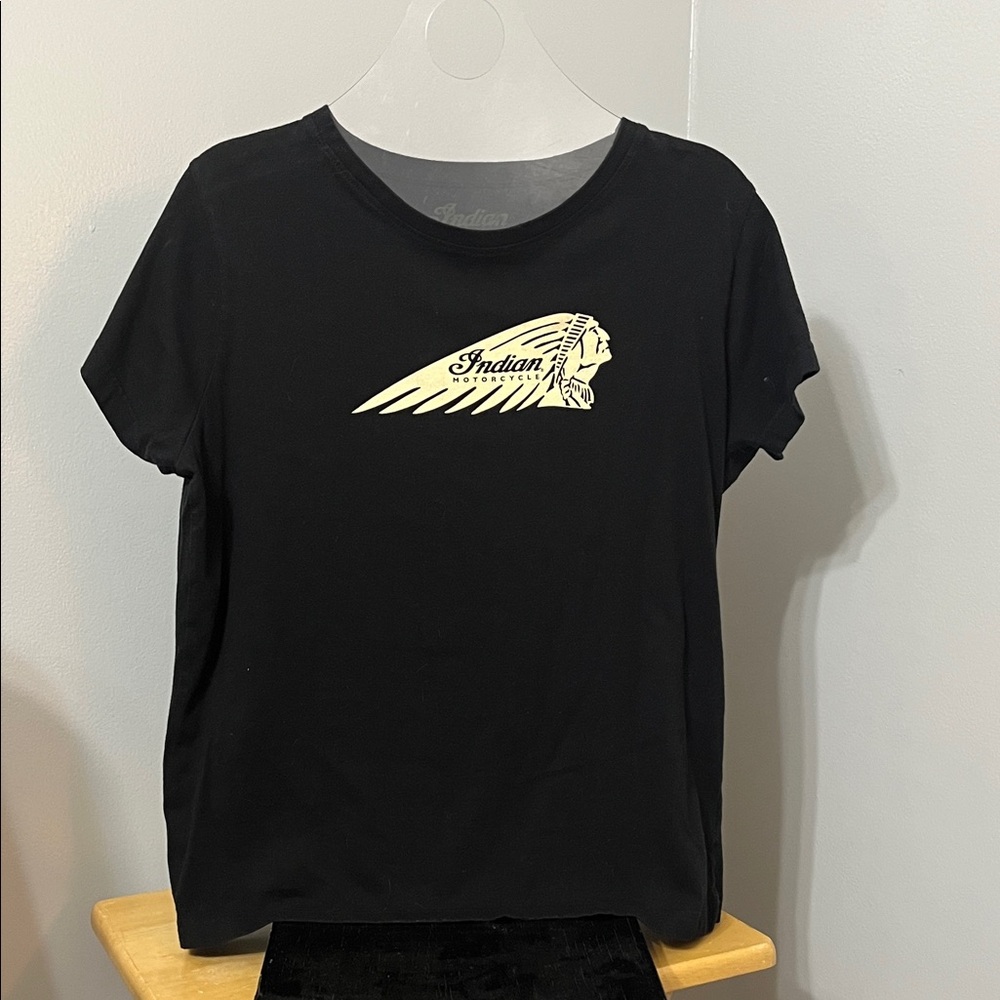 Indian Motorcycle Black T-Shirt with Indian Logo Ladies Large